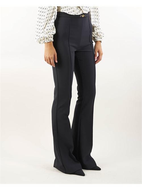 Pantalone palazzo in crêpe stretch con morsetto Elisabetta Franchi ELISABETTA FRANCHI | Pantalone | PA02246E2110